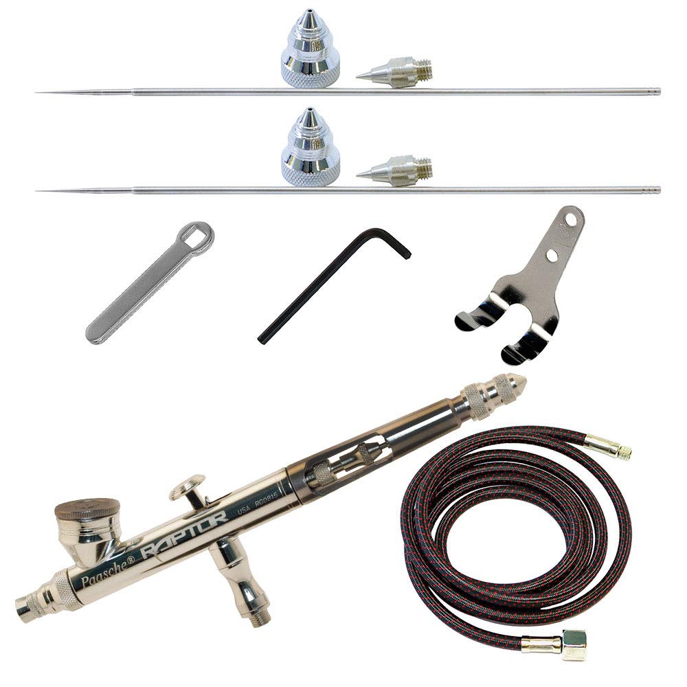 Paasche RG-3S Professional Airbrush Kit with 3 Nozzle Sizes - Perfect for Model Painting, Cake Decorating & Tattoo Art (Includes Hose & Case)