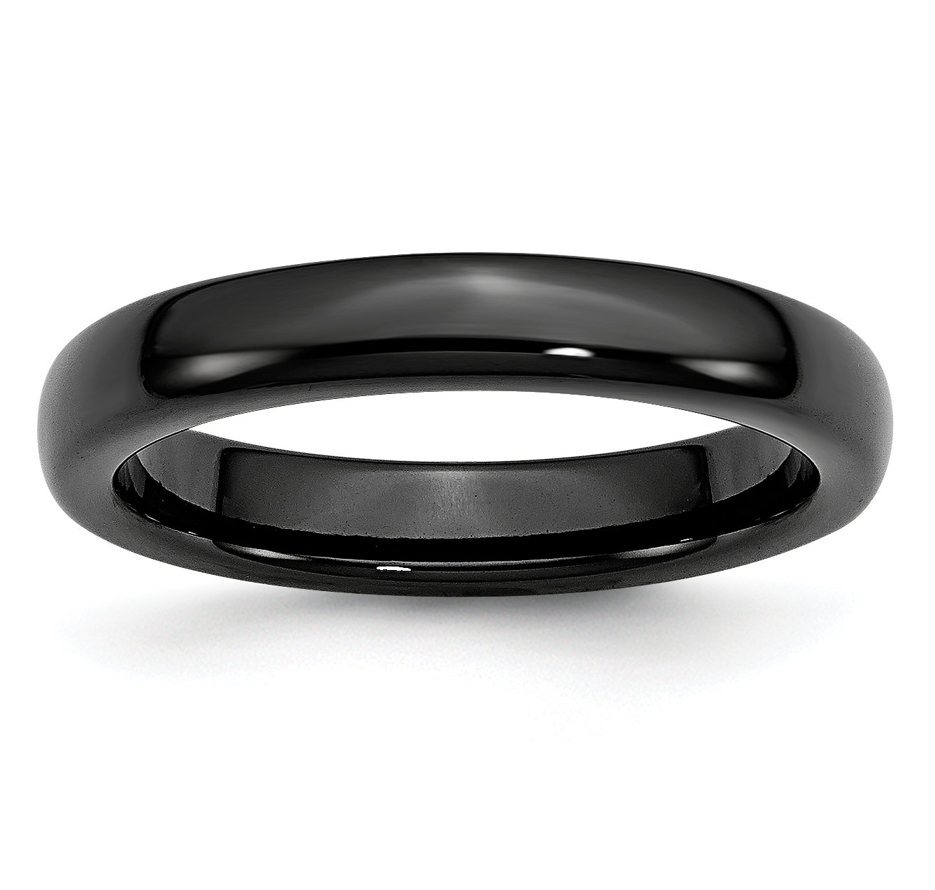 Men's Black Ceramic 4mm Polished Wedding Band Ring - Durable & Scratch Resistant for Everyday Wear, Anniversary & Special Occasions
