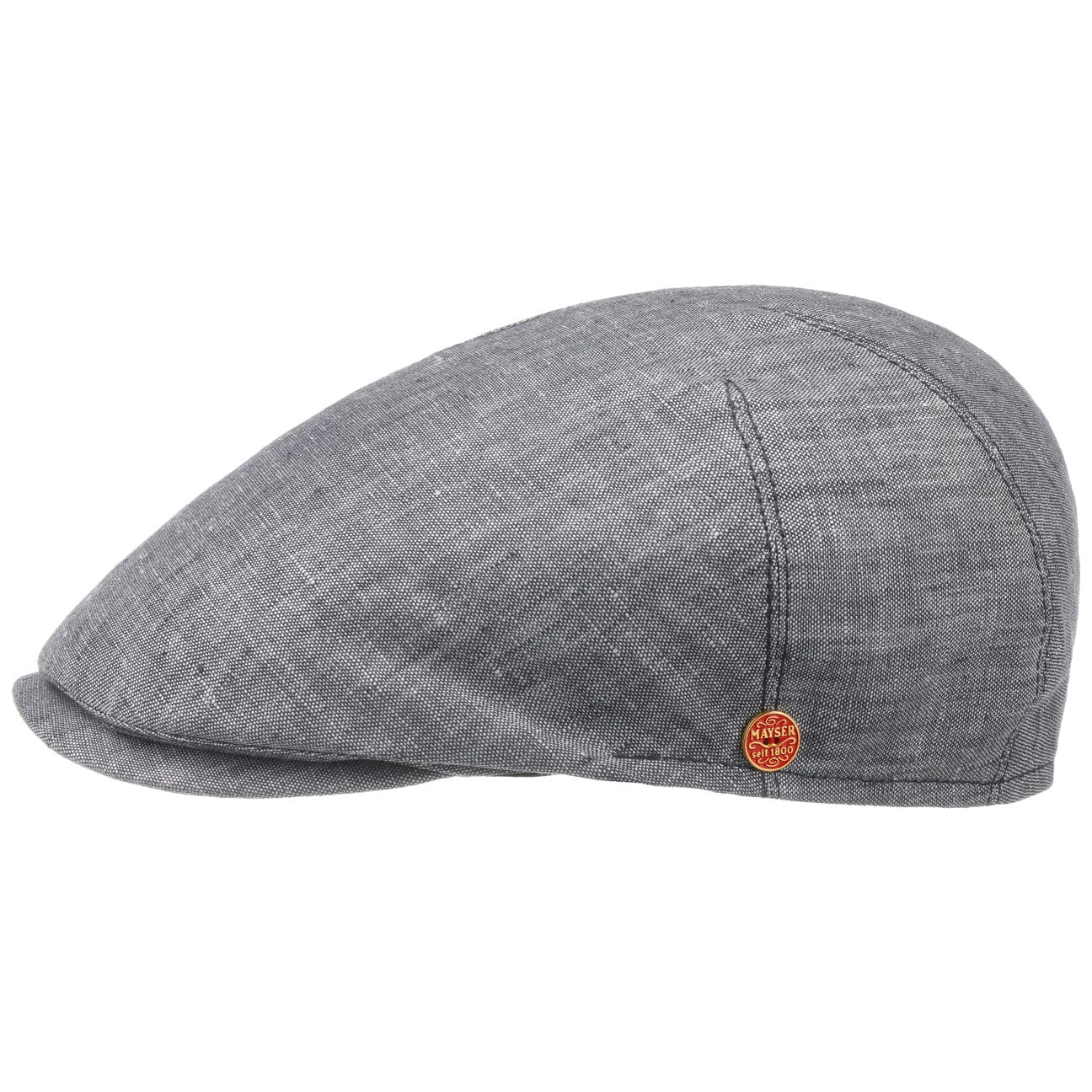 Mayser Sidney Linen Flat Cap for Men - Classic Summer Hat for Outdoor Activities, Travel & Casual Wear