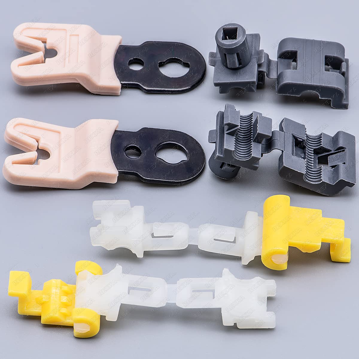 Rexka 2 Sets Front Driver Side Door Lock Rod Clip Set 75473 - Compatible with GM, Ford, GMC, Buick, Lincoln, Chevrolet, Mercury, Oldsmobile - Durable Replacement for Smooth Door Lock Mechanism - Perfect for Auto Repair & Maintenance