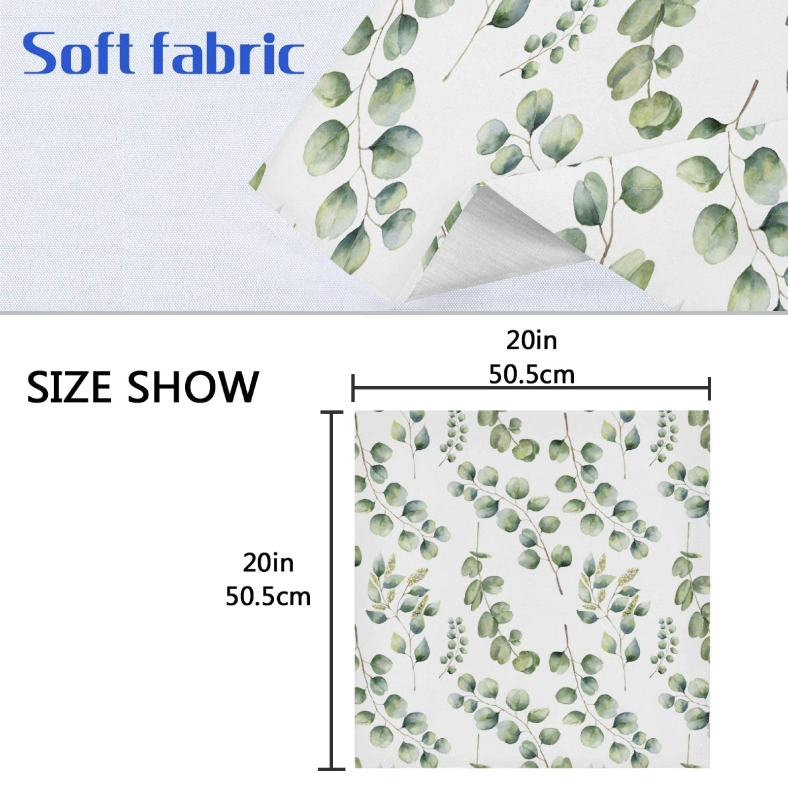 Eco-Friendly Sage Green Cloth Napkins Set of 6 - 20