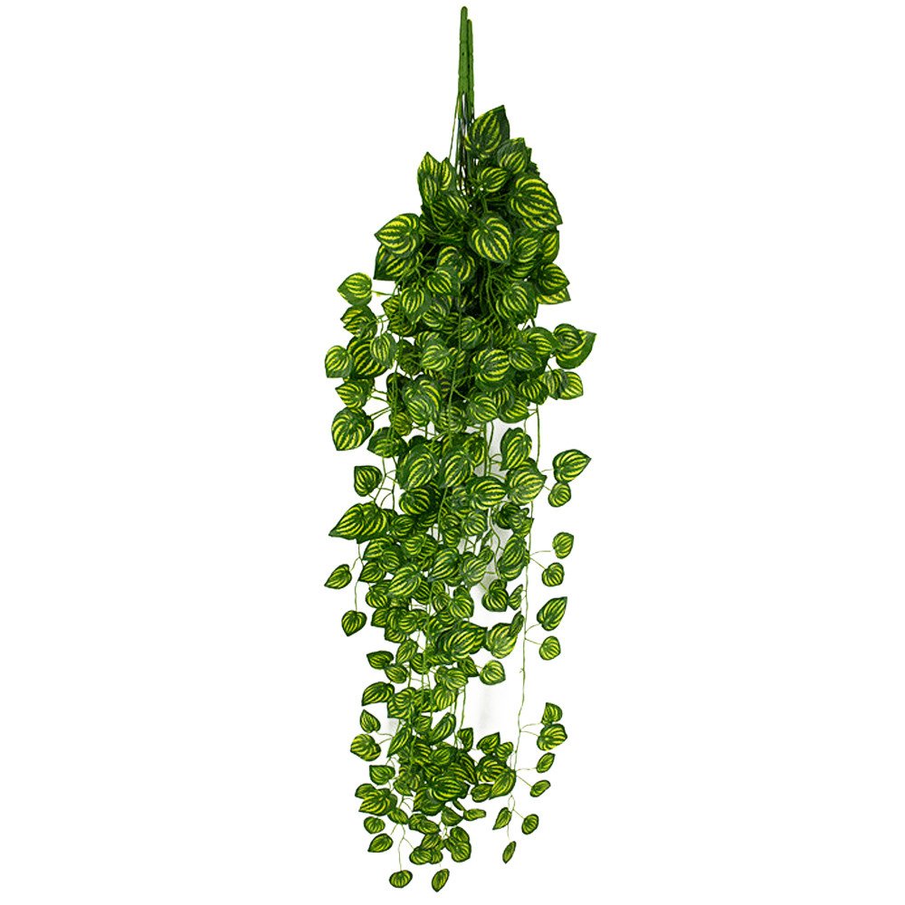 35Ft Artificial Ivy Leaf Plants - Realistic Fake Hanging Vine for Home, Kitchen, Office & Wedding Decor - Watermelon Leaf Design Silk Garland Greenery - Perfect for Wall Decor, Room Accents & Garden Clearance