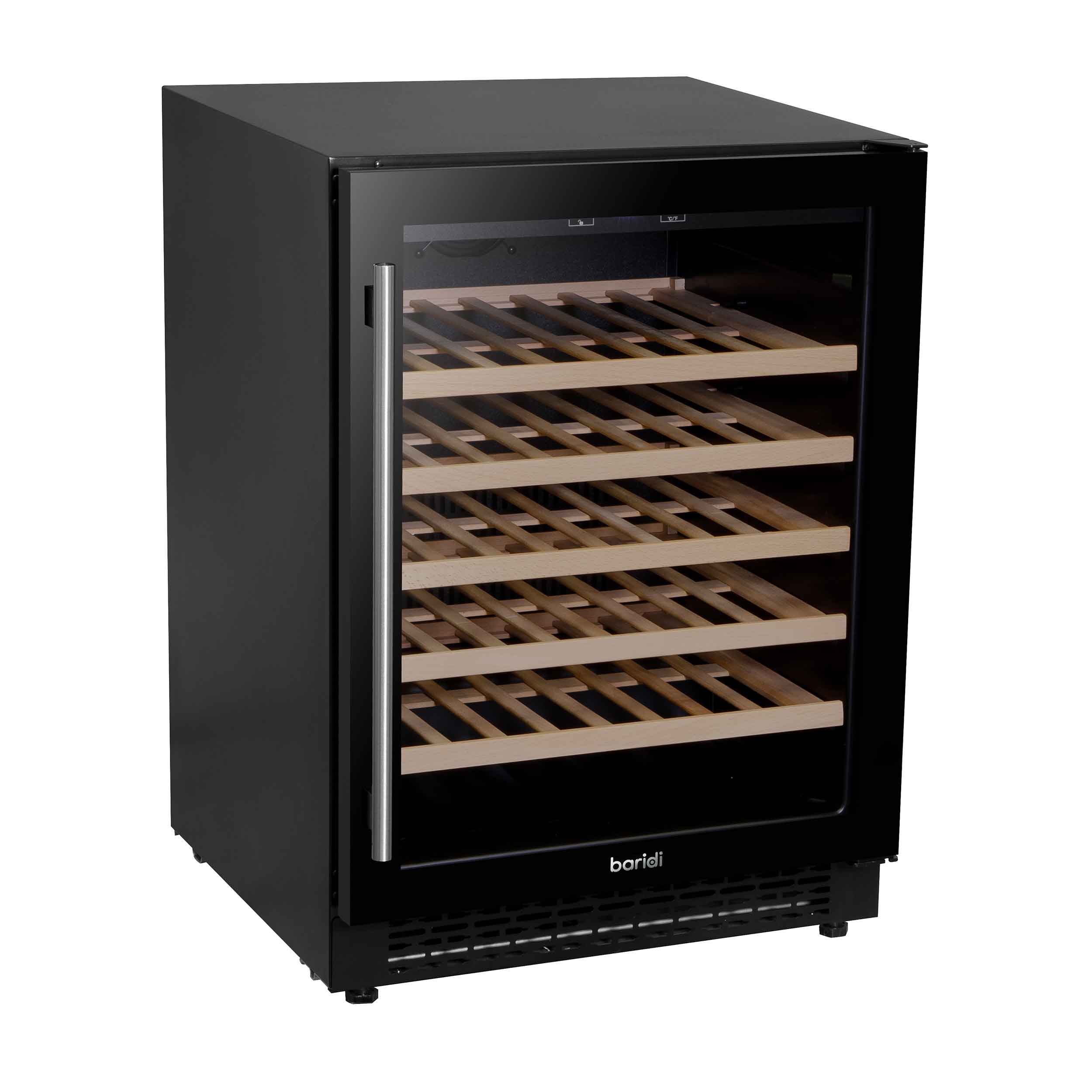54 Bottle Wine Cooler Refrigerator - Digital Touch Screen Control, Built-in & Freestanding, Energy Efficient - Perfect for Home Bars, Restaurants & Wine Cellars (Black, Model DH78)