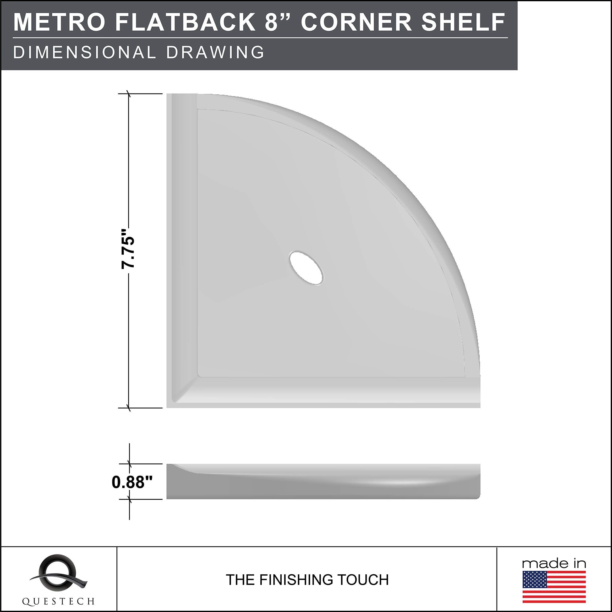 Questech Décor 8 Inch Corner Shower Shelf & 5 Inch Shower Caddy Soap Dish - Wall Mounted Bathroom Organizer with Brushed Nickel Finish - Perfect for Small Spaces & Apartment Showers
