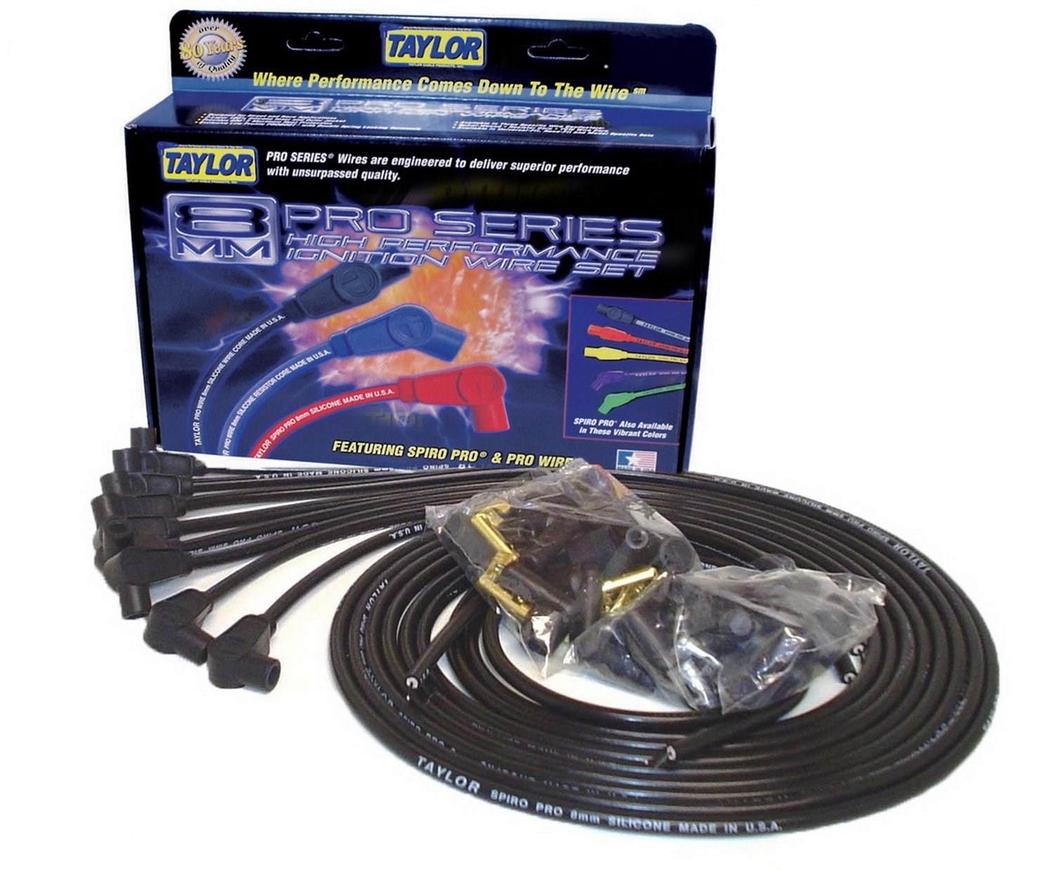Taylor Cable 73051 Ignition Wire Set - High Performance Spark Plug Wires for Ford, Chevy & Dodge - Compatible with 4.6L, 5.4L & 6.8L Engines - Perfect for Engine Upgrades, Tune-Ups & Off-Road Vehicles