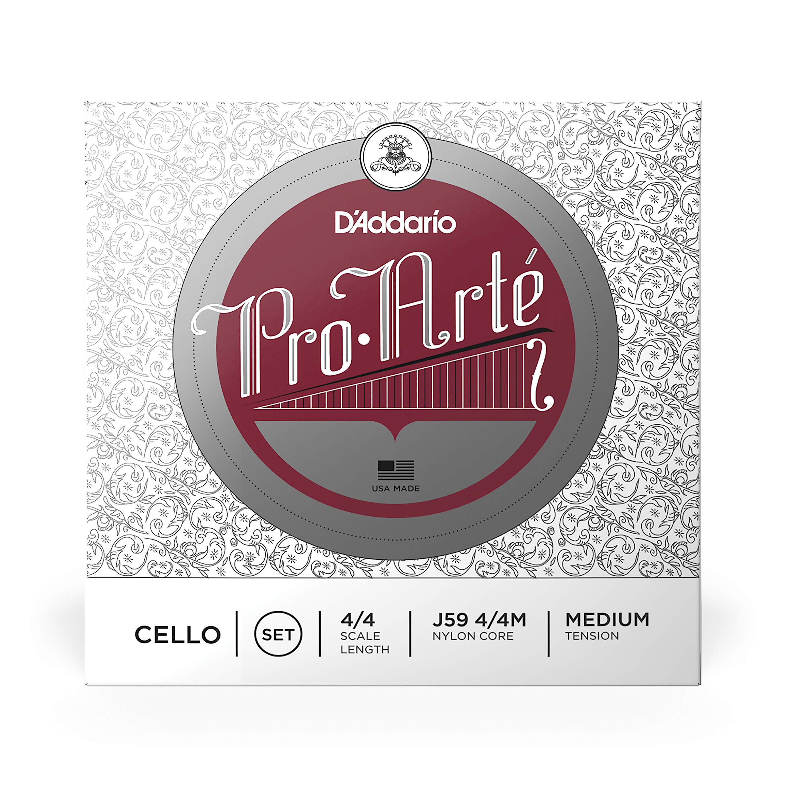 D'Addario Pro-Arte Cello Strings Set - 4/4 Size Medium Tension for Professional Cellists | Perfect for Classical Performances, Orchestras & Music Practice