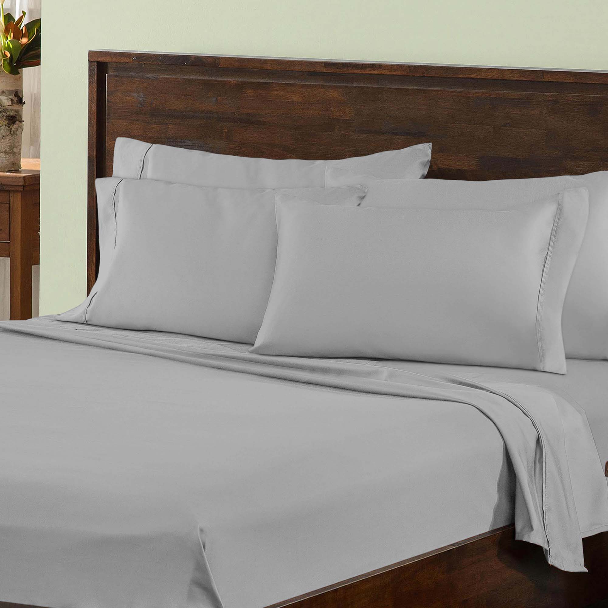 1000 Thread Count Cotton Rich Solid Deep Pocket Bed Sheet Set - Queen Size, Soft & Breathable for Ultimate Comfort - Perfect for Luxury Hotels, Guest Rooms & Cozy Home Bedding