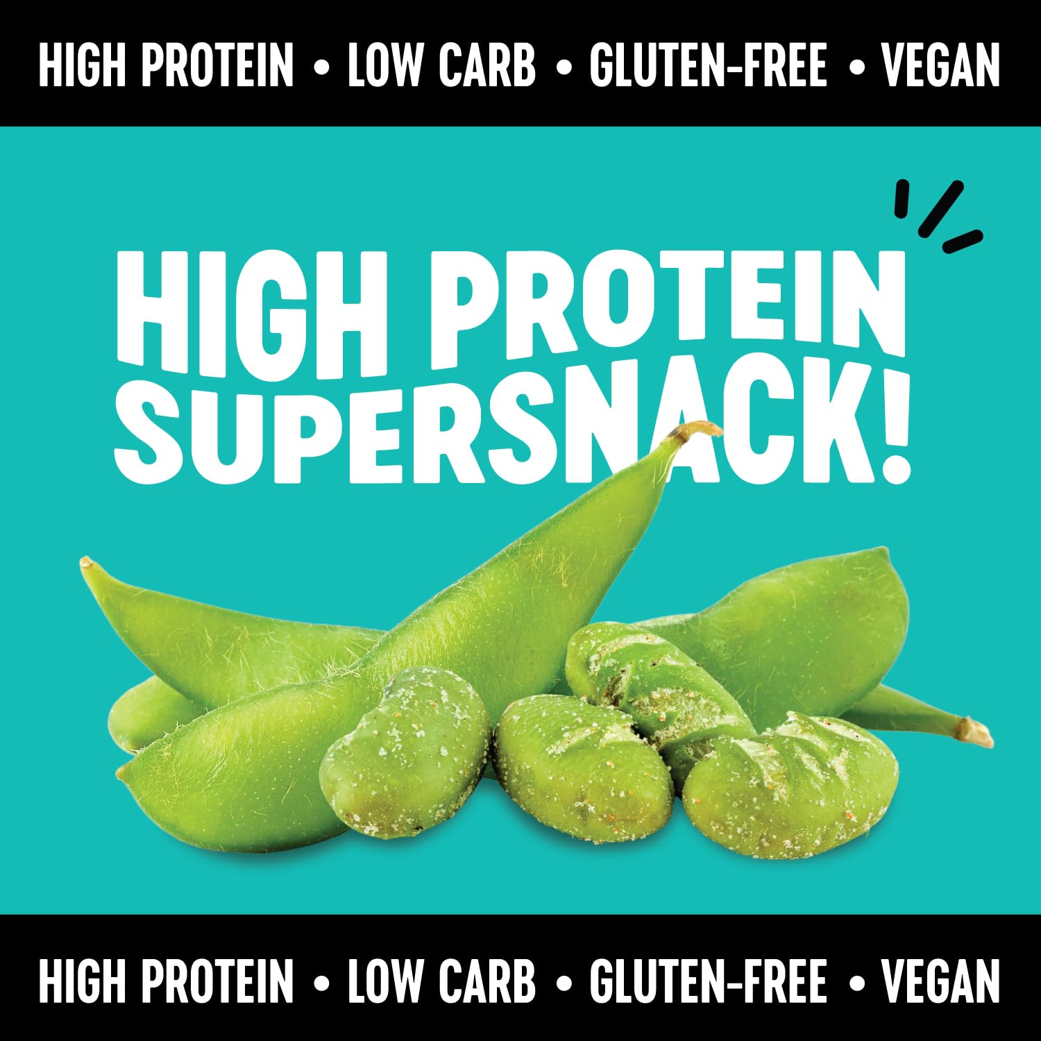 The Only Bean High Protein Edamame Snacks - Vegan, Gluten Free, Low Carb & Keto Friendly Healthy Snacks for Adults & Kids - Ranch Flavor, 0.9oz (10 Pack) | Perfect for On-the-Go, School Lunches & Office Snacking