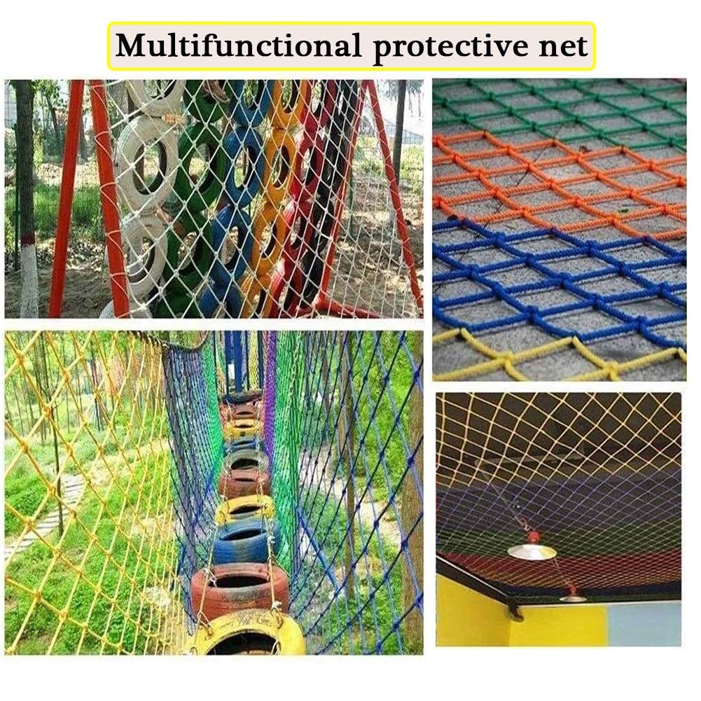 Premium Safety Cargo Net for Kids & Adults - Heavy Duty Polyester Rope Protection Netting for Balcony, Stairs, Garden, Ceiling, and Hanging Bridges | Includes 1 Tie Rope | Perfect for Child Safety, Pet Protection & Outdoor Decor