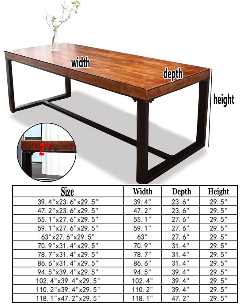 Industrial Solid Wood Computer Desk for Home Office & Gaming - 94.5