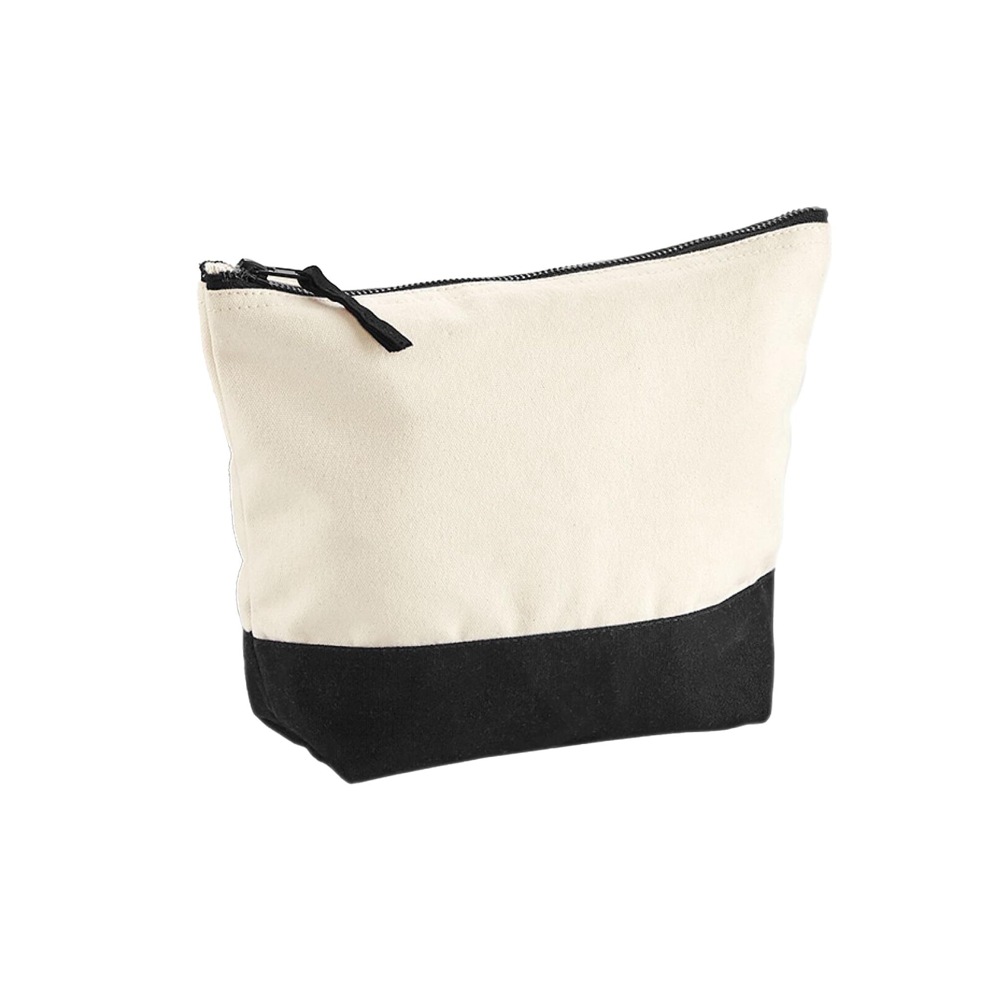 Dipped Base Canvas Makeup Bag (W544) - Large Natural/Black Cosmetic Organizer for Travel, Home & Office - Perfect for Makeup Brushes, Stationery & Accessories Storage