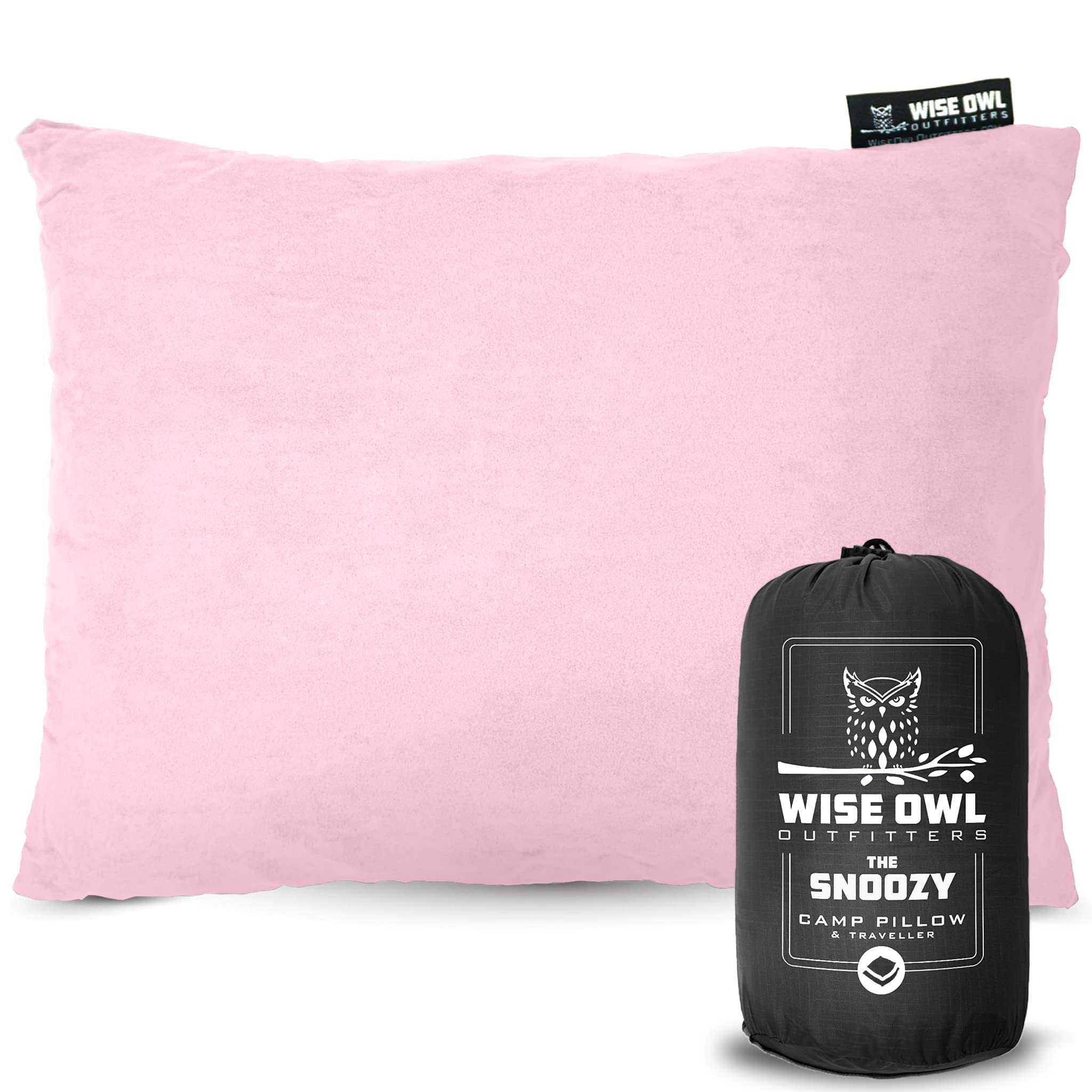 Wise Owl Outfitters Memory Foam Camping Pillow - Portable Travel Pillow for Airplanes, Hiking & Backpacking - Washable Compact Pillow for Camping, Car Trips & Outdoor Adventures (Small/Medium Size)