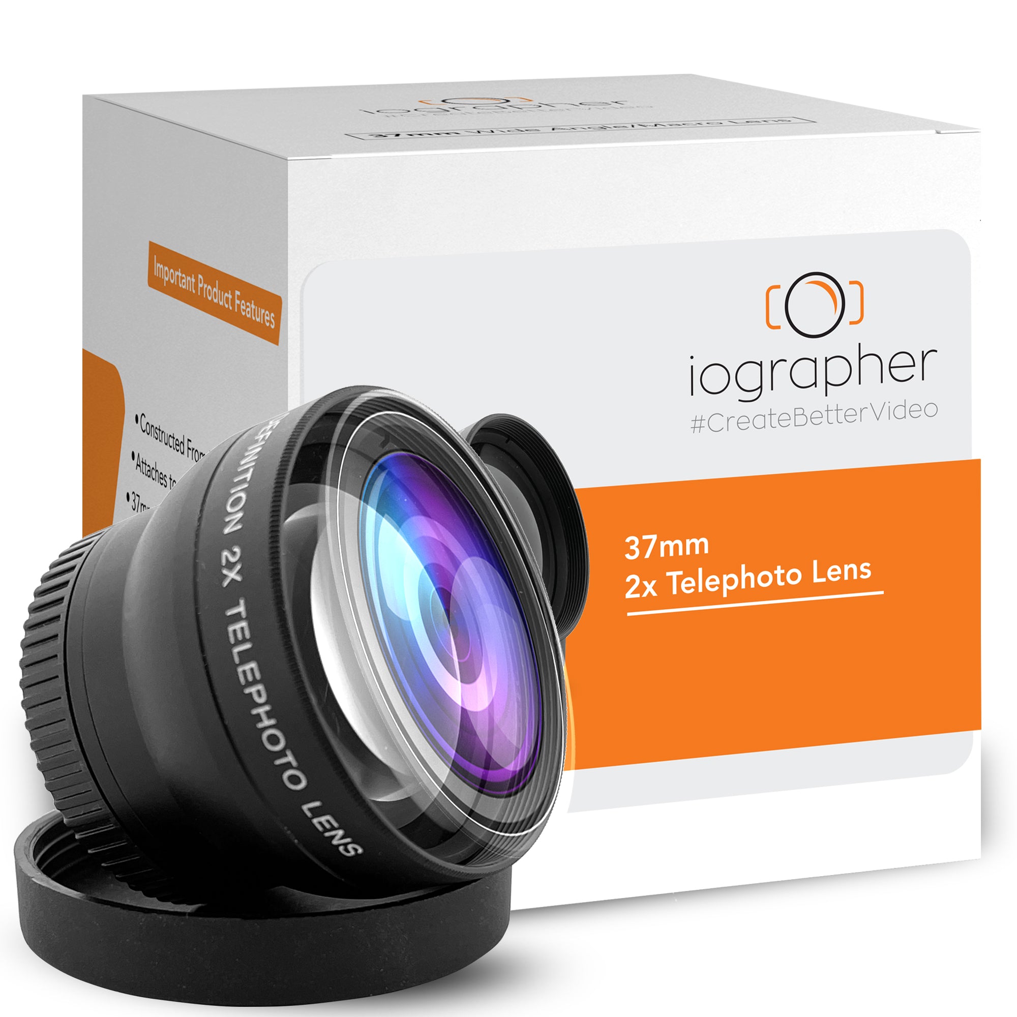 2X Telephoto Lens 37mm - High-Quality Camera Lens for Smartphones, DSLR & Mirrorless Cameras - Perfect for Portrait, Wildlife & Travel Photography