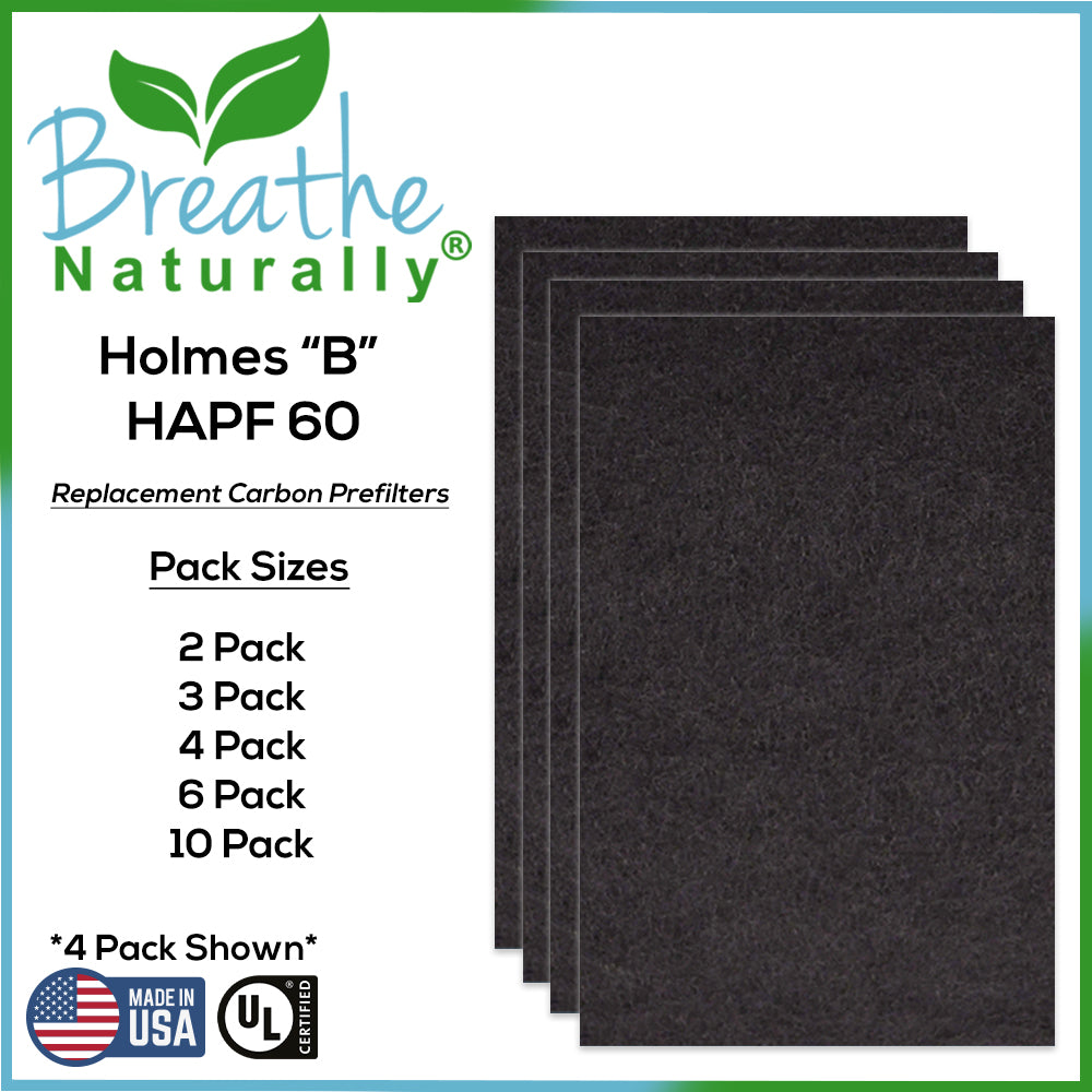 Holmes HAPF600B Replacement Carbon Pre-Filter for Air Purifiers - Compatible with HAPF60 Models - Improves Air Quality in Homes, Offices & Bedrooms