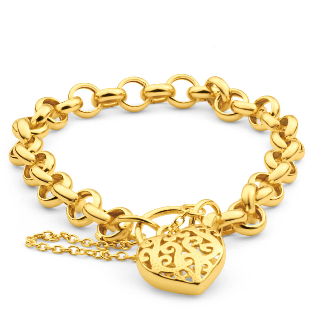 9ct Yellow Gold Belcher Bracelet for Women - Elegant & Durable 14K Gold Plated Bracelet - Perfect for Everyday Wear, Gifts & Special Occasions