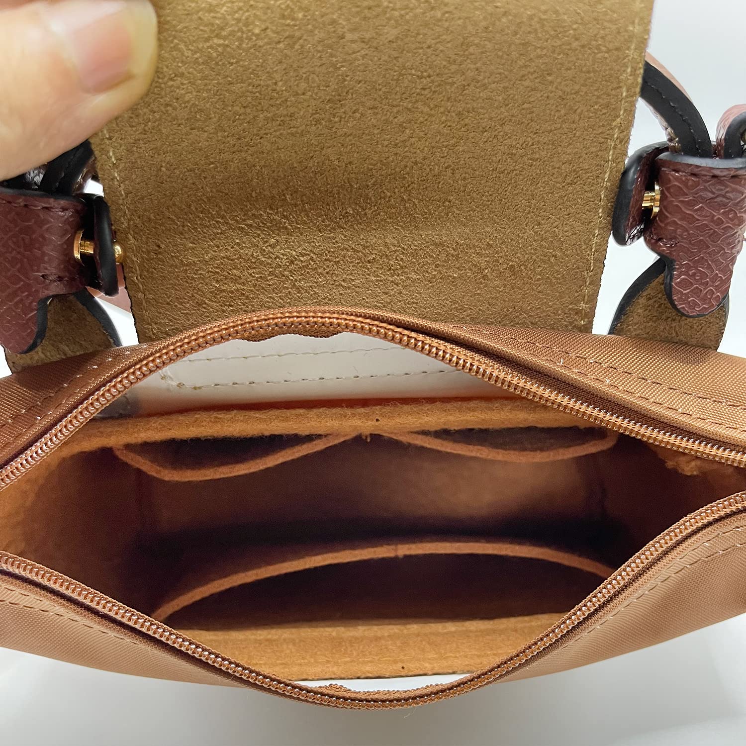 Women's Bag Organizer Insert for Backpack & Tote - Large Inner Storage Pouch (Beige) | Perfect for Travel, Work & Daily Essentials Organization