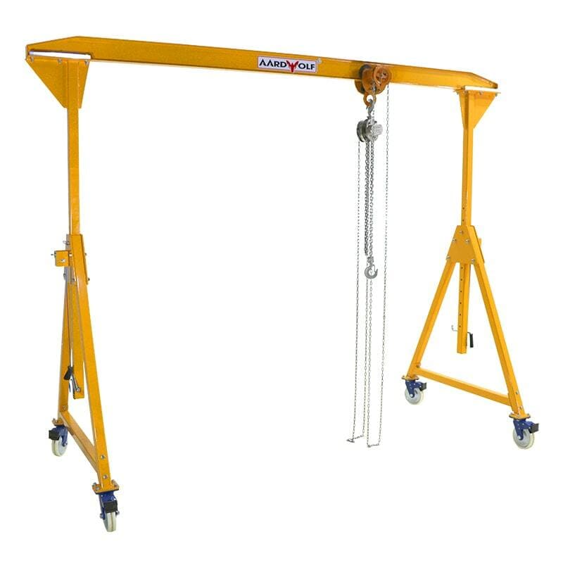 Aardwolf Portable Gantry Crane - Adjustable Steel Workshop Hoist for Heavy Lifting | Perfect for Garage, Warehouse & Construction Sites