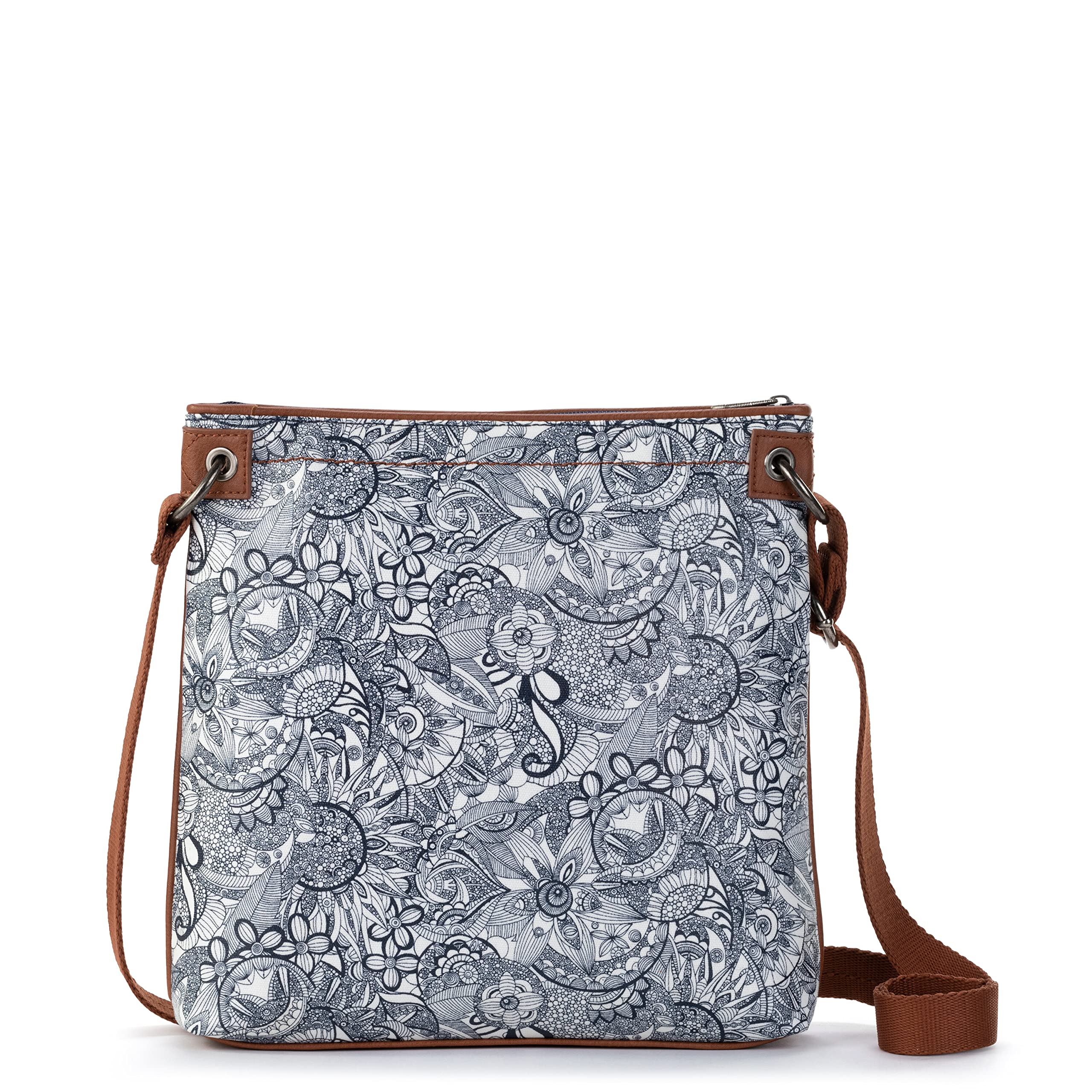 Sakroots Women's Vegan Leather Flat Crossbody Bag - Lightweight & Adjustable Strap for Everyday Use, Travel, Shopping, and Work