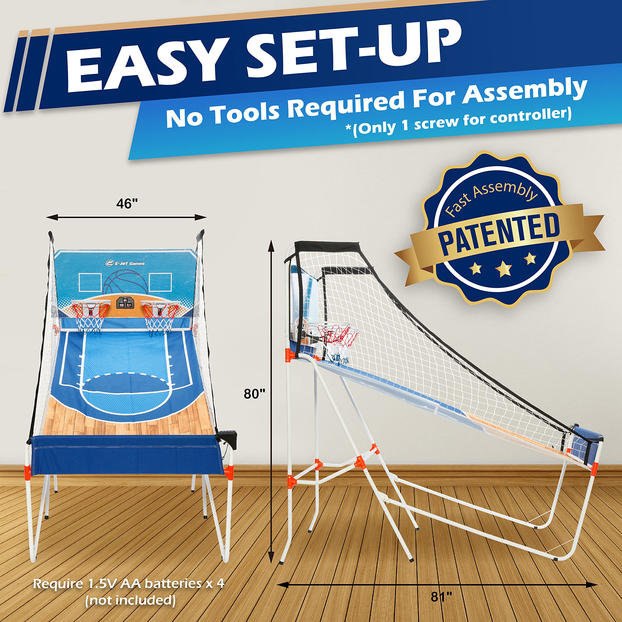 16-in-1 Basketball Arcade Game Set - Dual Shot Hoop for Kids & Teens | Indoor Sports Toy Gift for Boys & Girls | Perfect for Birthday Parties, Game Rooms & Family Fun (Blue, Model EIR047332022)