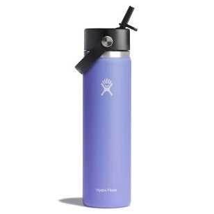 24 oz Wide Mouth Water Bottle with Flex Straw Cap - Leak Proof, BPA Free, Ideal for Gym, Hiking & Outdoor Activities