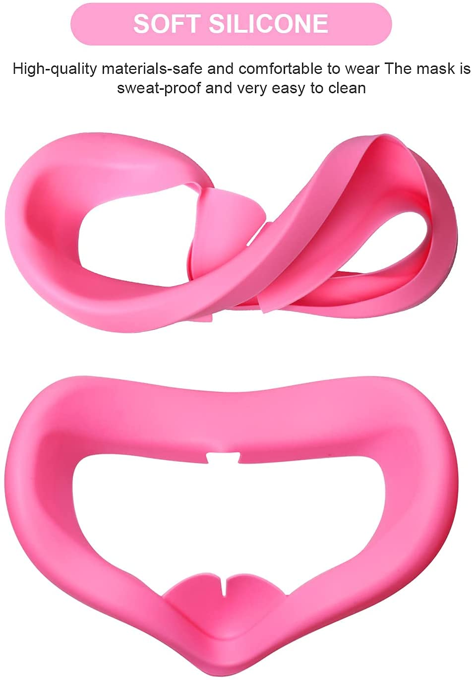 MODJUEGO Adjustable Head Strap for Oculus Quest 2 with Silicone Touch Controller Grips, VR Face Cover & Shell - Pink Replacement Accessories for Enhanced Comfort & Protection | Perfect for VR Gaming, Fitness & Extended Play Sessions