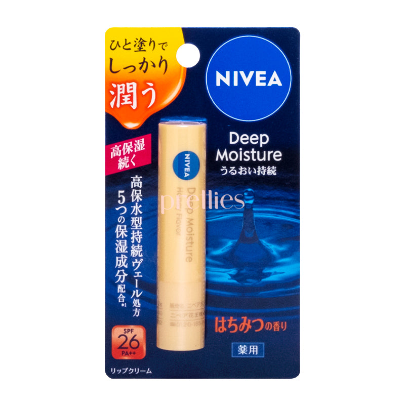 Nivea Deep Moisture Lip Balm with Honey - 2.2g Hydrating Lip Care for Dry & Chapped Lips - Perfect for Winter Skincare & Daily Moisturizing (Pack of 1)