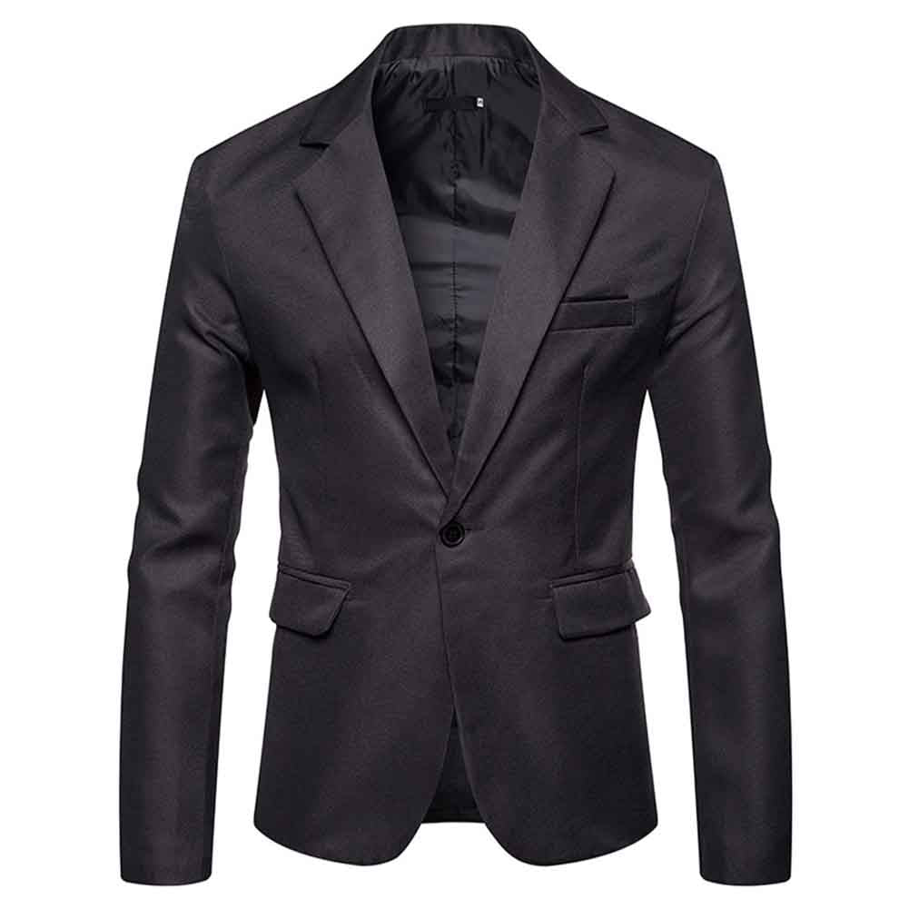 Men's Slim Fit Casual Blazer Jacket - Dark Grey | Lightweight & Stylish for Office, Business Meetings & Smart Casual Outfits