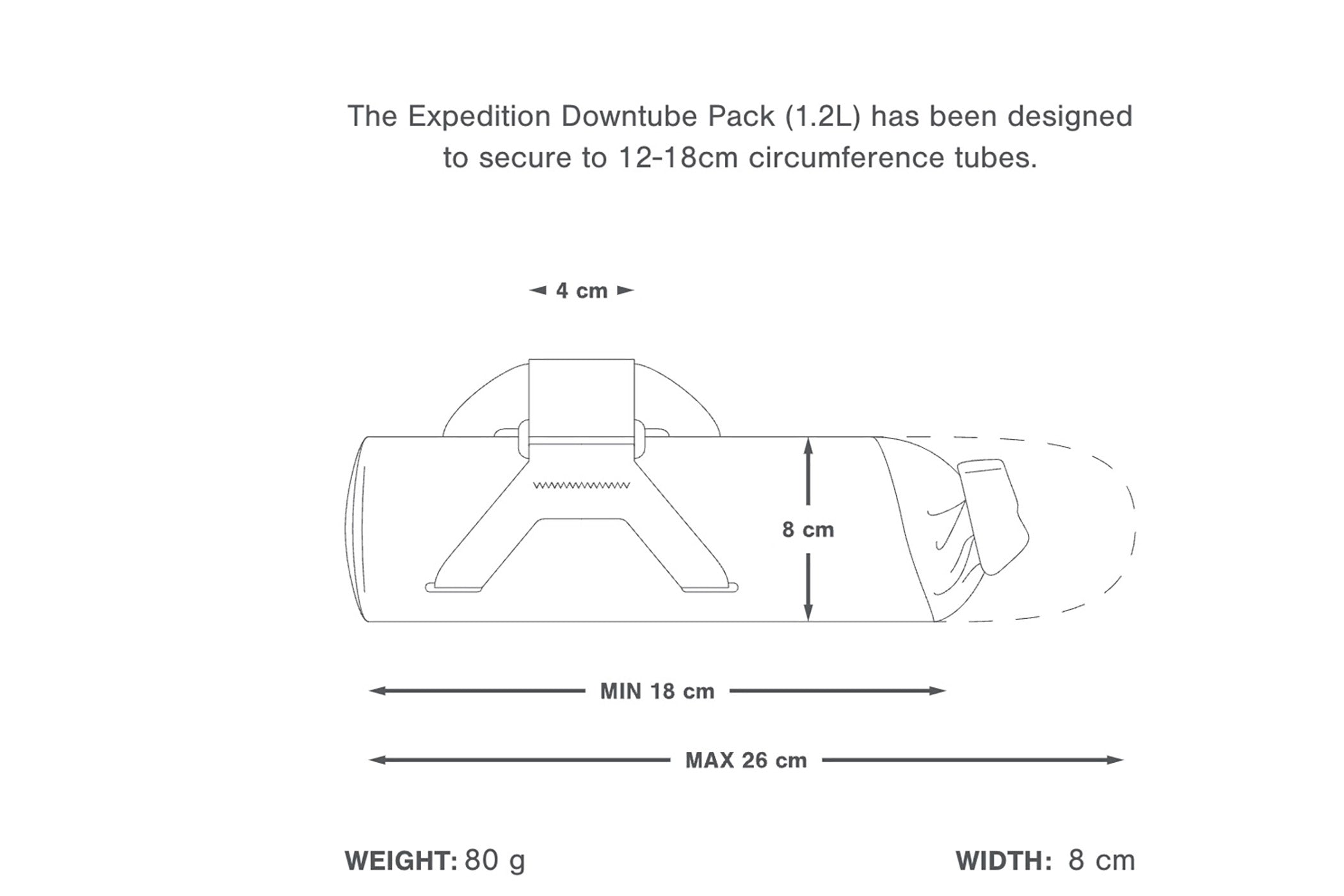 Apidura Expedition Downtube Pack - Waterproof Bike Frame Bag for Mountain & Road Bikes - Perfect for Cycling Adventures, Commuting & Bike Tours