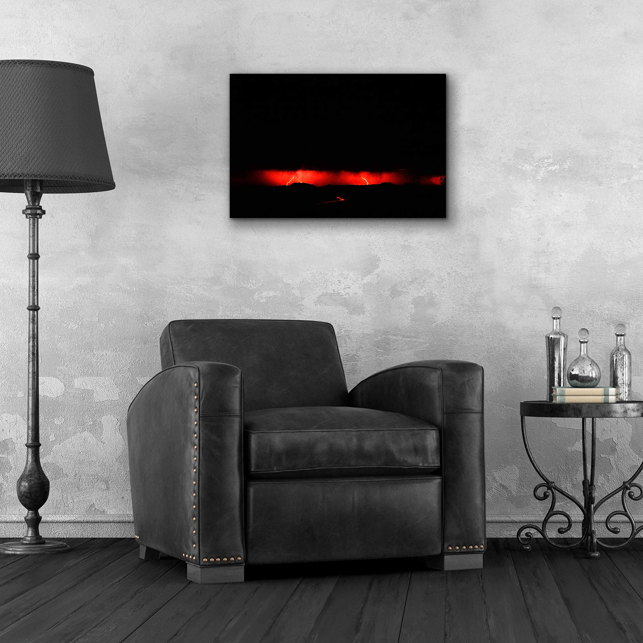 Thomas Haney Lightning Proc Acrylic Glass Wall Art - 24x16 Inches Modern Abstract Painting for Living Room, Bedroom & Office Decor