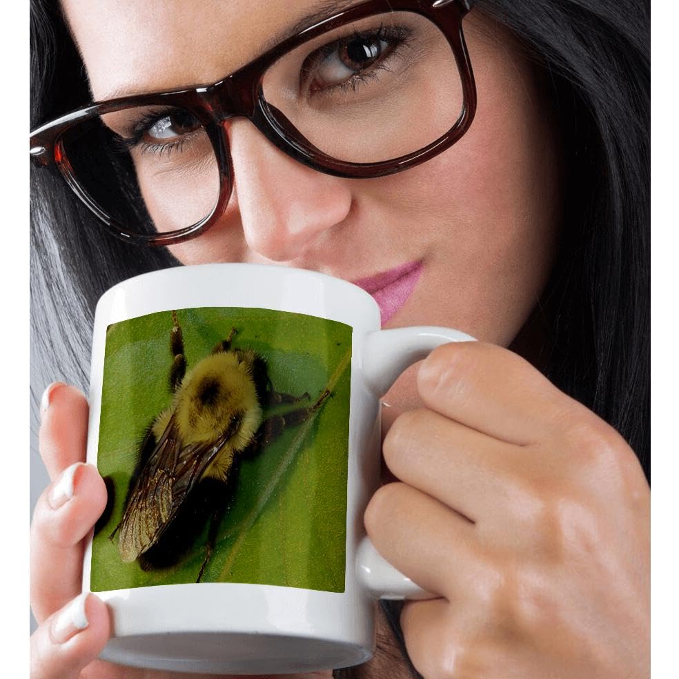 3D Rose Bumble Bee Ceramic Coffee Mug - 11 oz Insulated Cup for Hot & Cold Drinks - Perfect for Home, Office, or Gift Giving