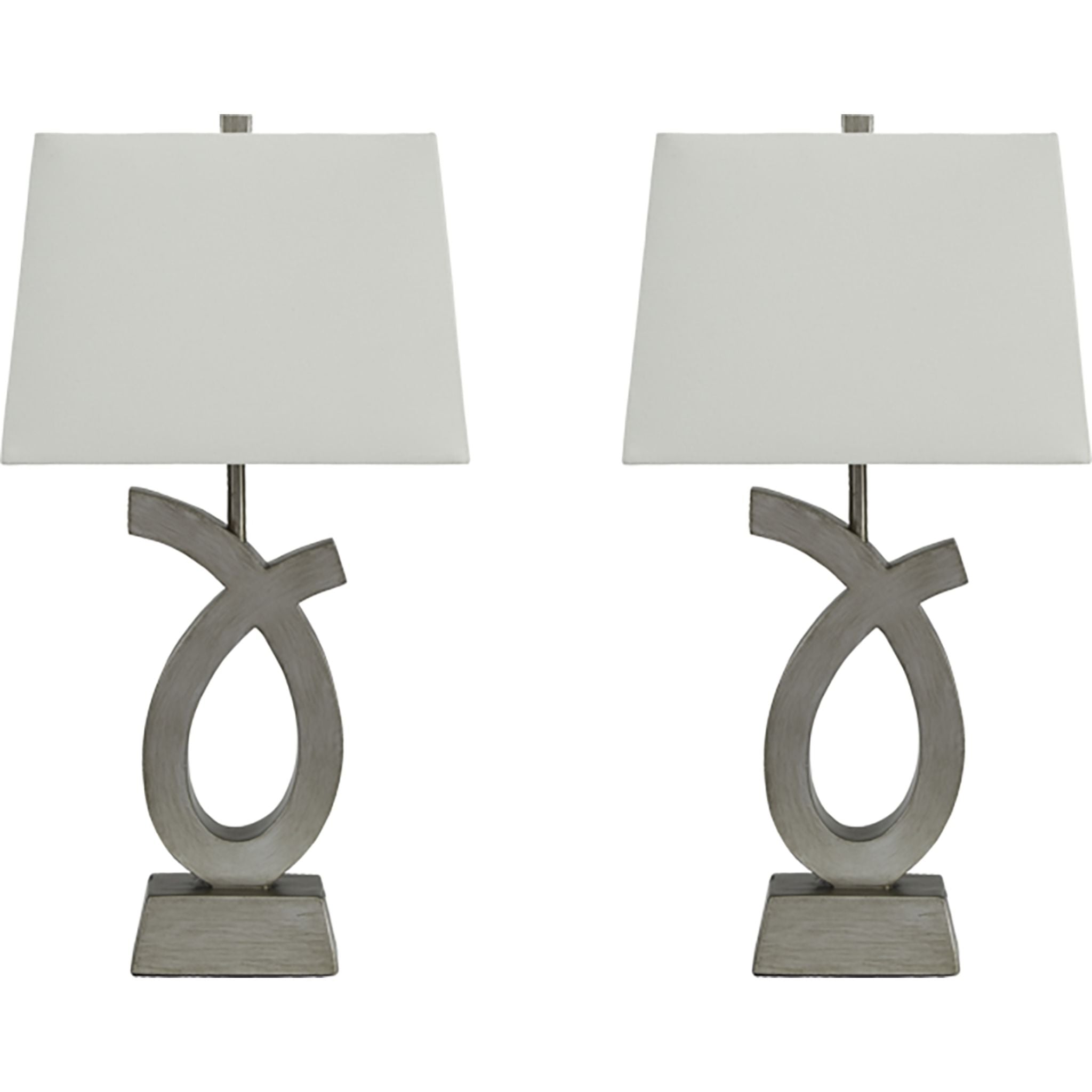 Amayeta Silver Finish Table Lamp Pair - 27.75