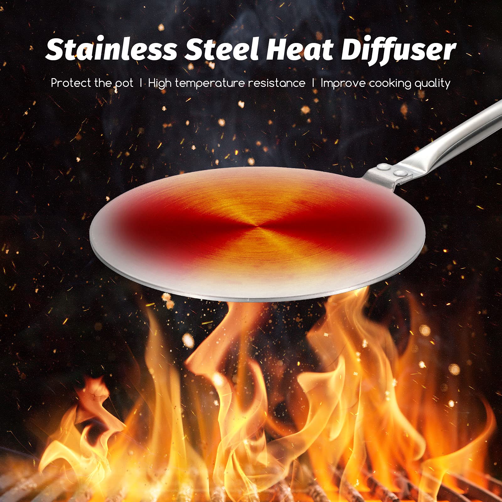 Geiserailie 2-Pack Stainless Steel Heat Diffuser Plates (9.3
