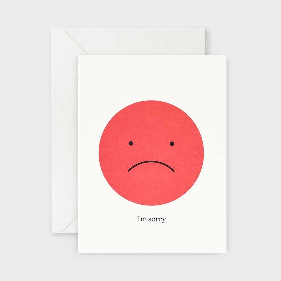 Funny I'm Sorry Greeting Card with Lettuce & Sad Face - Perfect for Apologies, Friendship Mending & Humorous Cards for Friends
