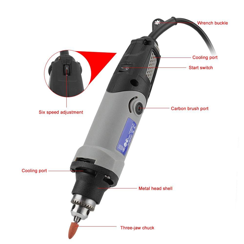 6-Speed Mini Die Grinder for Carving & Grinding - Durable Precision Rotary Tool for Metal, Wood & DIY Projects | Perfect for Automotive Repair, Jewelry Making & Crafting