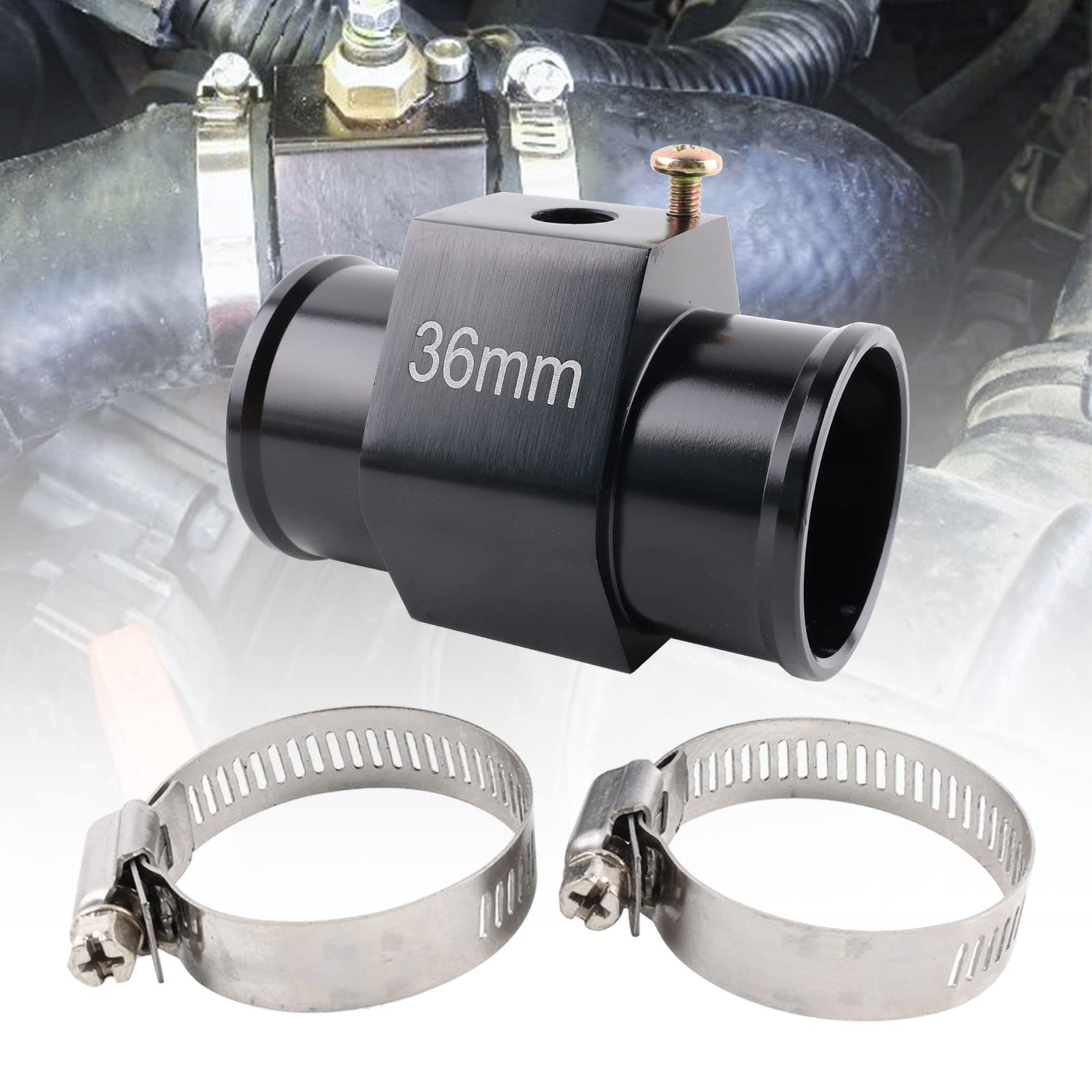 Aluminum Water Temp Gauge 36mm NPT for Radiator & Hose Clamps
