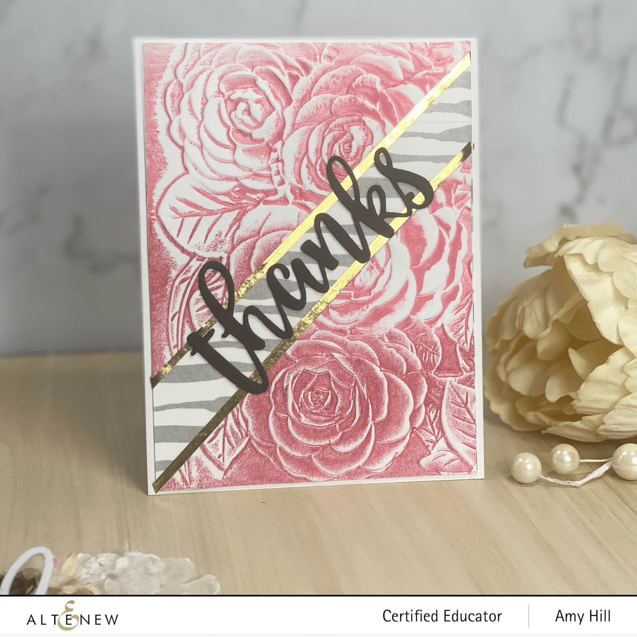 Pink Perfection Camellia 3D Embossing Folder for Card Making, Scrapbooking & DIY Crafts - Floral Texture Paper Craft Tool
