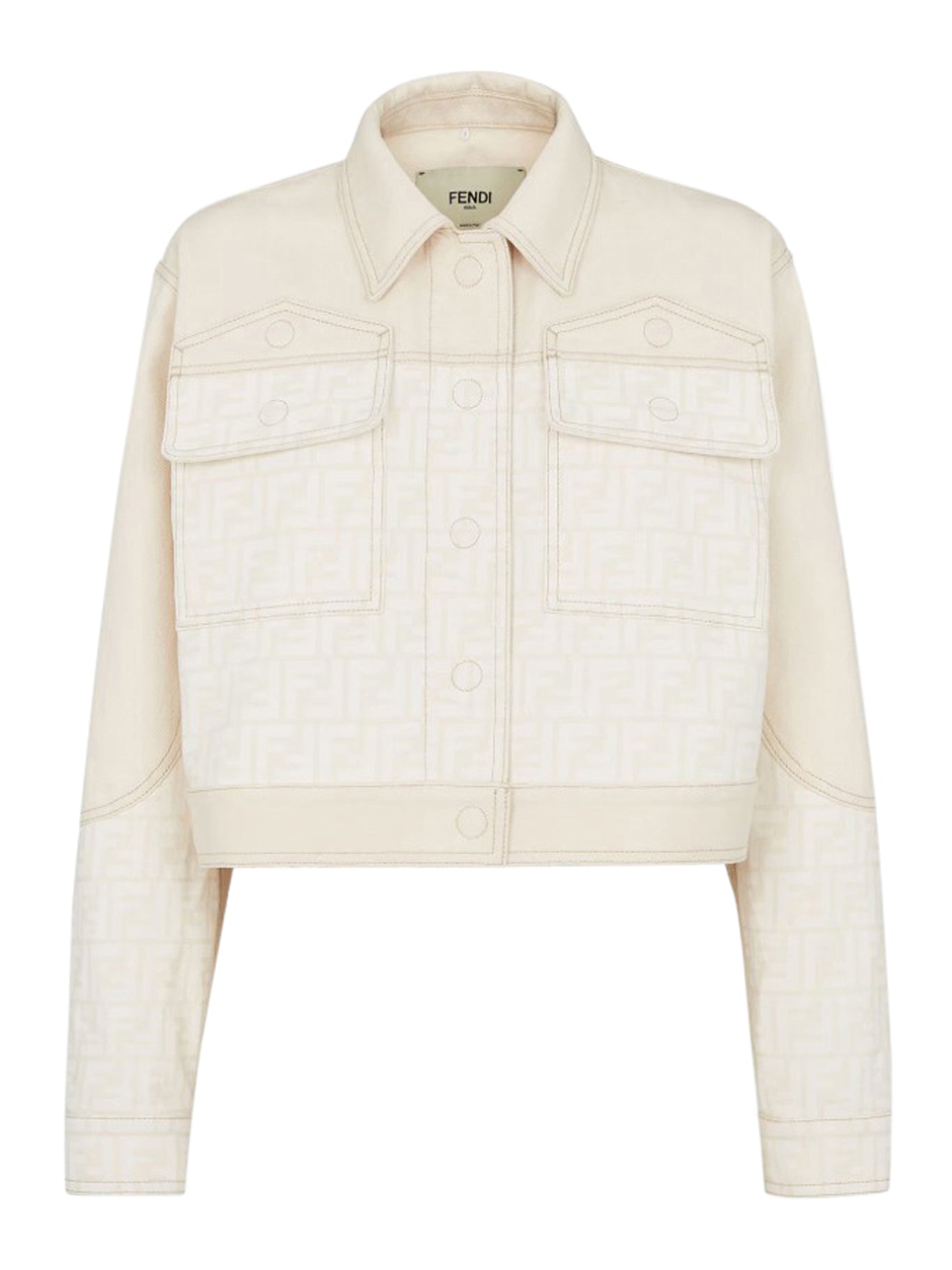 FF White Denim Blouson Jacket - Stylish Women's Casual Outerwear for Spring & Fall | Perfect for Streetwear, Date Nights & Weekend Outings