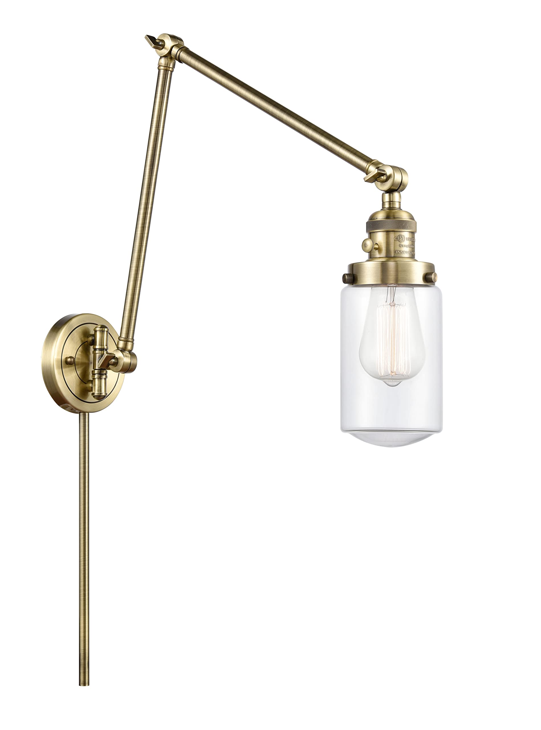 Franklin Restoration Collection LED Swing Arm Lamp - Adjustable Desk Light for Reading, Crafting & Office Work - Innovations 238-AB-G312-LED Modern Task Lighting