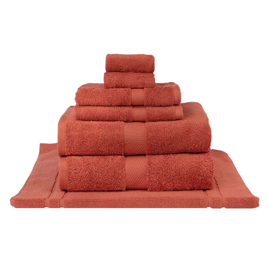 Premium 100% Combed Cotton Bath Towel Set - Ultra Soft & Absorbent 7-Piece Luxury Bath Sheets for Spa, Gym & Home Use | Rust Color