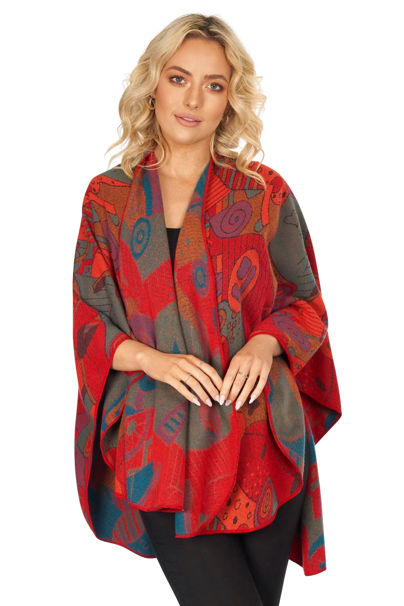 Picasso Motif Shawl - Soft & Lightweight Wrap Scarf for Women (3 Colors) - Perfect for Evening Parties, Weddings & Casual Outfits