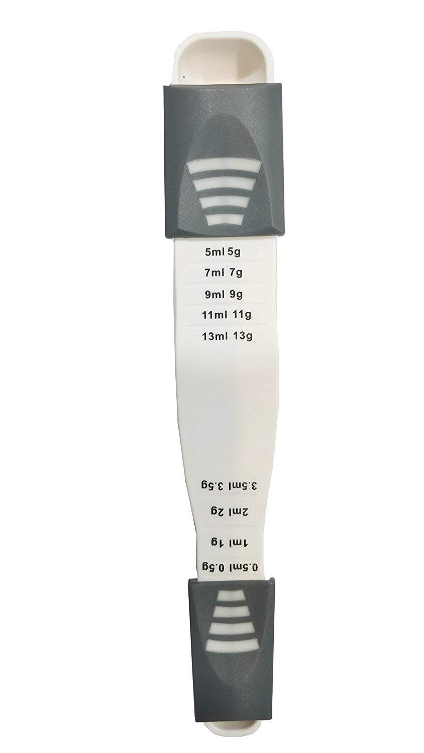 Double-End Plastic Measuring Spoon for Baking & Cooking - 1pc White/Green (Grams & ML) | Essential Kitchen Tool for Precise Measurements | Perfect for Home Bakers & Chefs