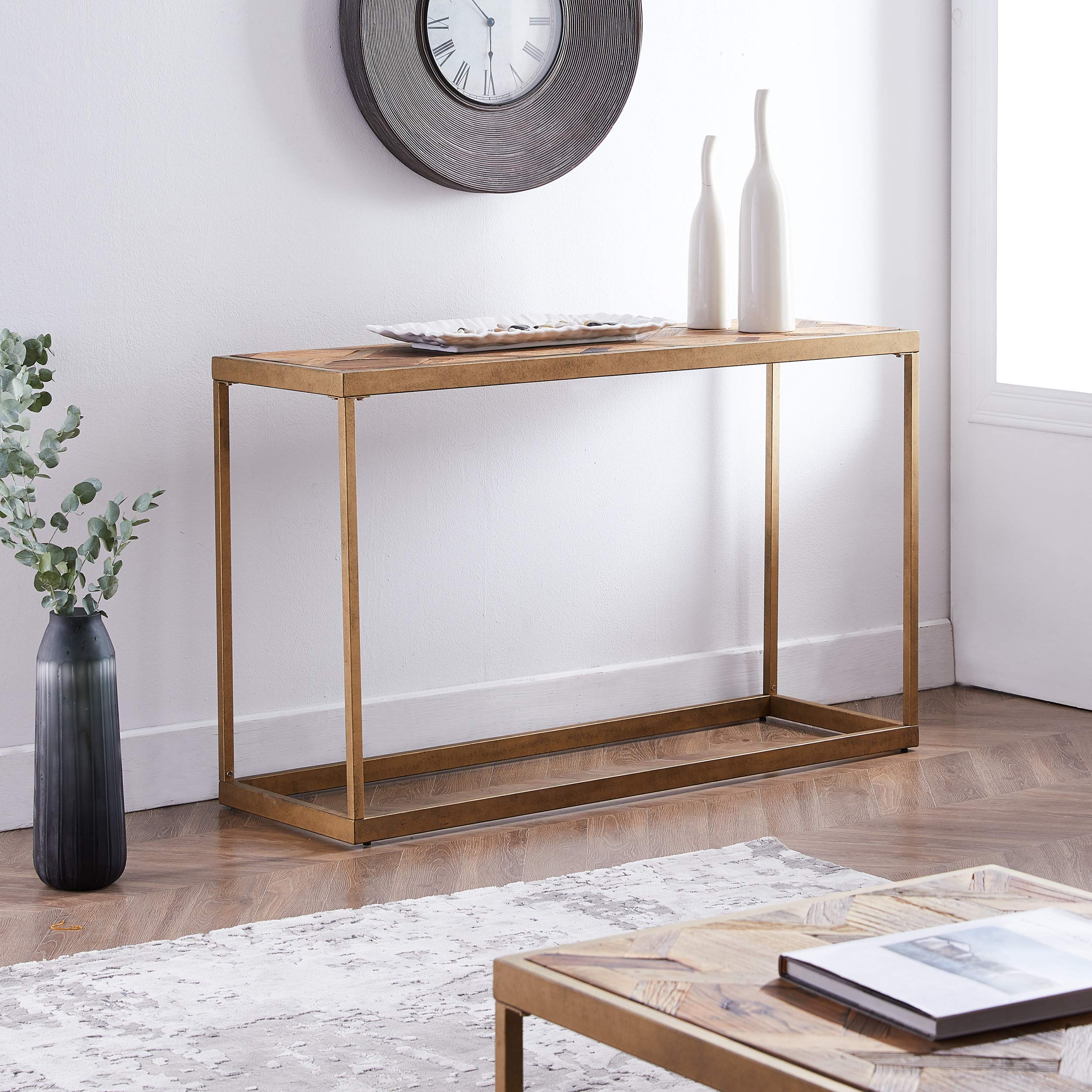 SEI Furniture Southern Enterprises Dorville Console Table - Natural Wood Entryway Table for Hallway, Living Room & Foyer Decor
