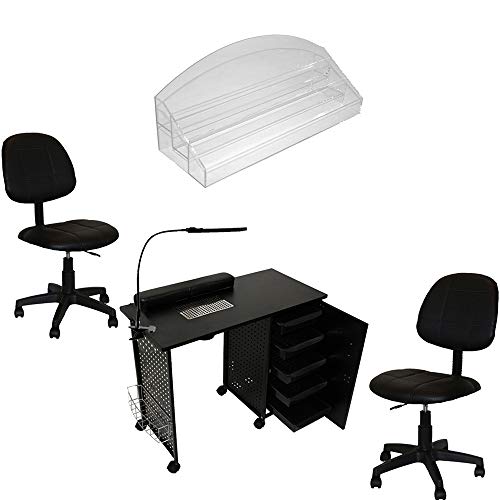 Professional Manicure Station with Ventilation System, Nail Polish Organizer & Ergonomic Stylist Chair - Perfect for Nail Salons, Home Spa & Professional Nail Technicians