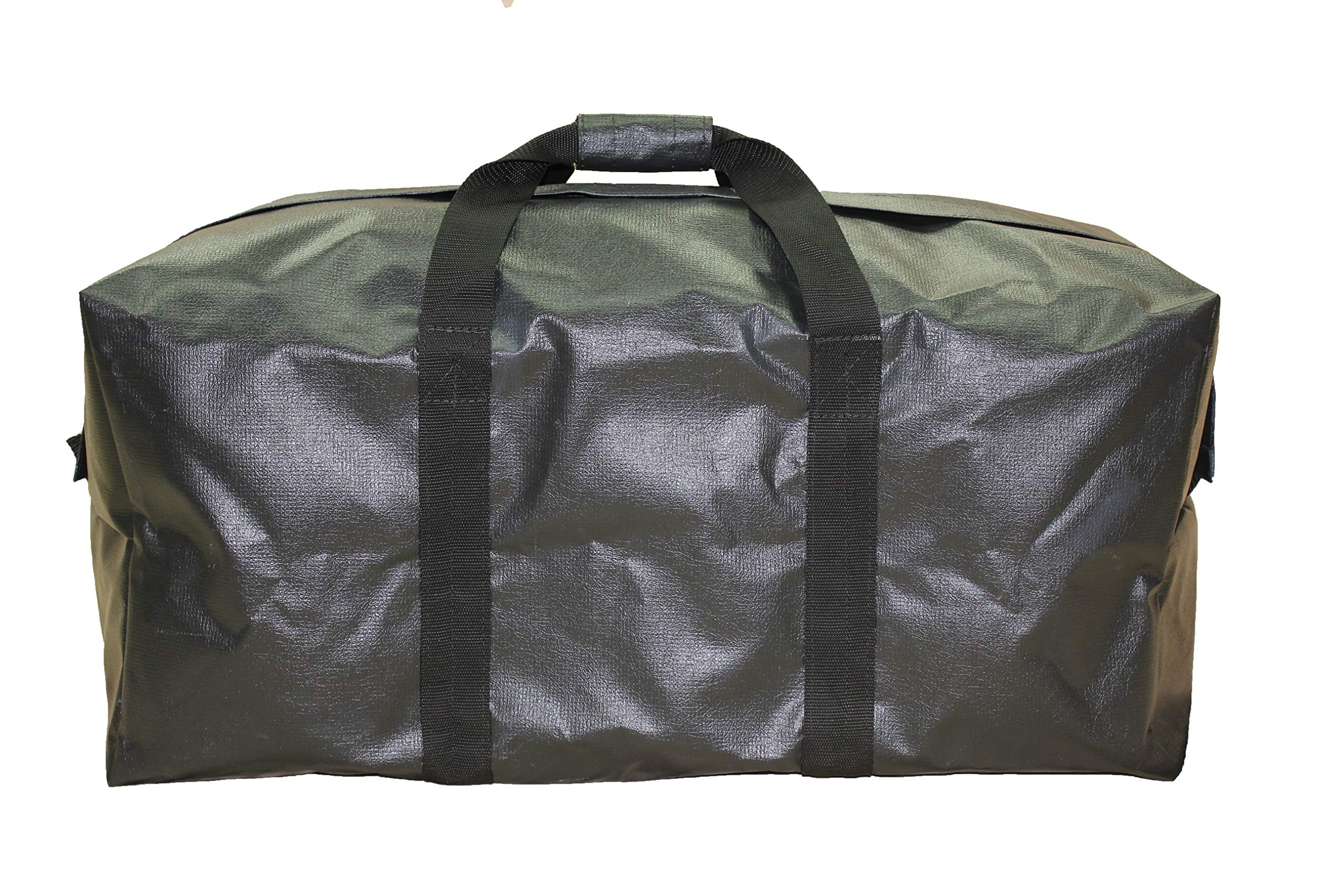 Durable Waterproof Marine Industrial Vinyl Duffle Bag - Heavy Duty Travel Duffel for Gym, Camping & Boat Storage (Black, Medium Size)