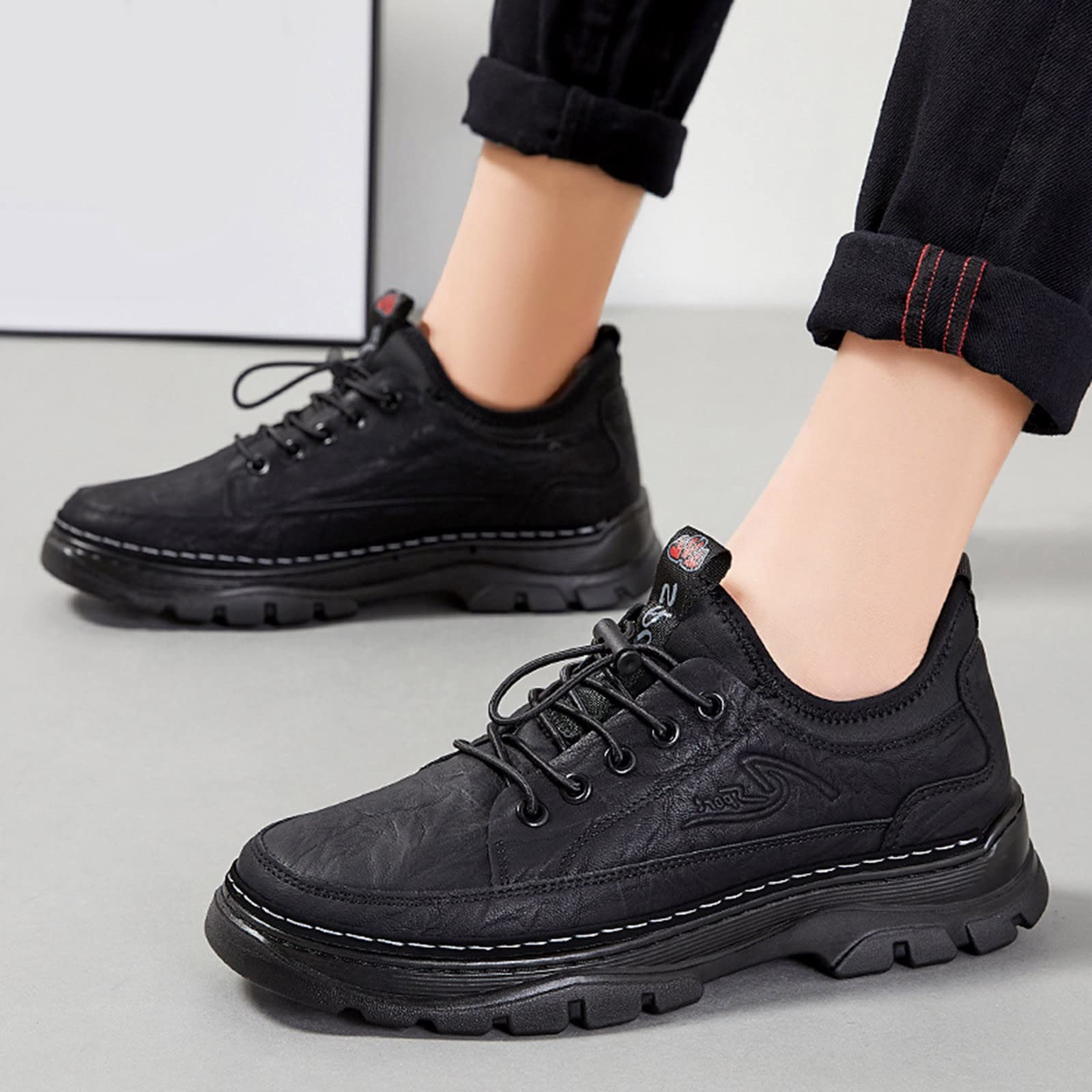 IQYU Men's Sports Shoes - Lightweight Lace-Up Walking Shoes for Gym & Training | Non-Slip Breathable Barefoot Design | Unisex Safety Shoes for Running, Workouts & Outdoor Activities