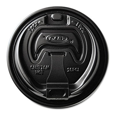 Dart Optima Hot Cup Lids for 12-24oz Cups - Black (DCC16RCLBLK) | Perfect for Coffee Shops, Takeout, and Catering Services