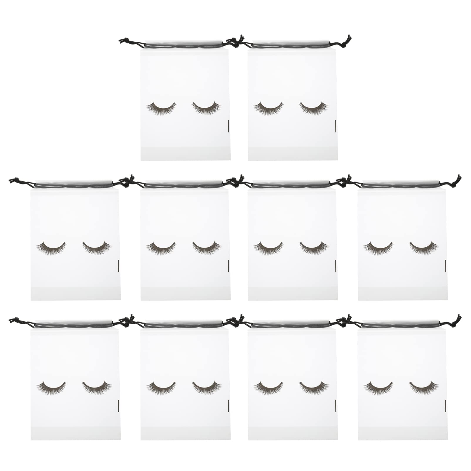 FOMIYES 60Pcs Empty Eyelash Bags with Drawstring - Small Cosmetic Pouches for Lashes & Makeup | Travel Toiletry Organizer, Grey | Perfect for Lash Artists, Salon Storage & Beauty On-The-Go