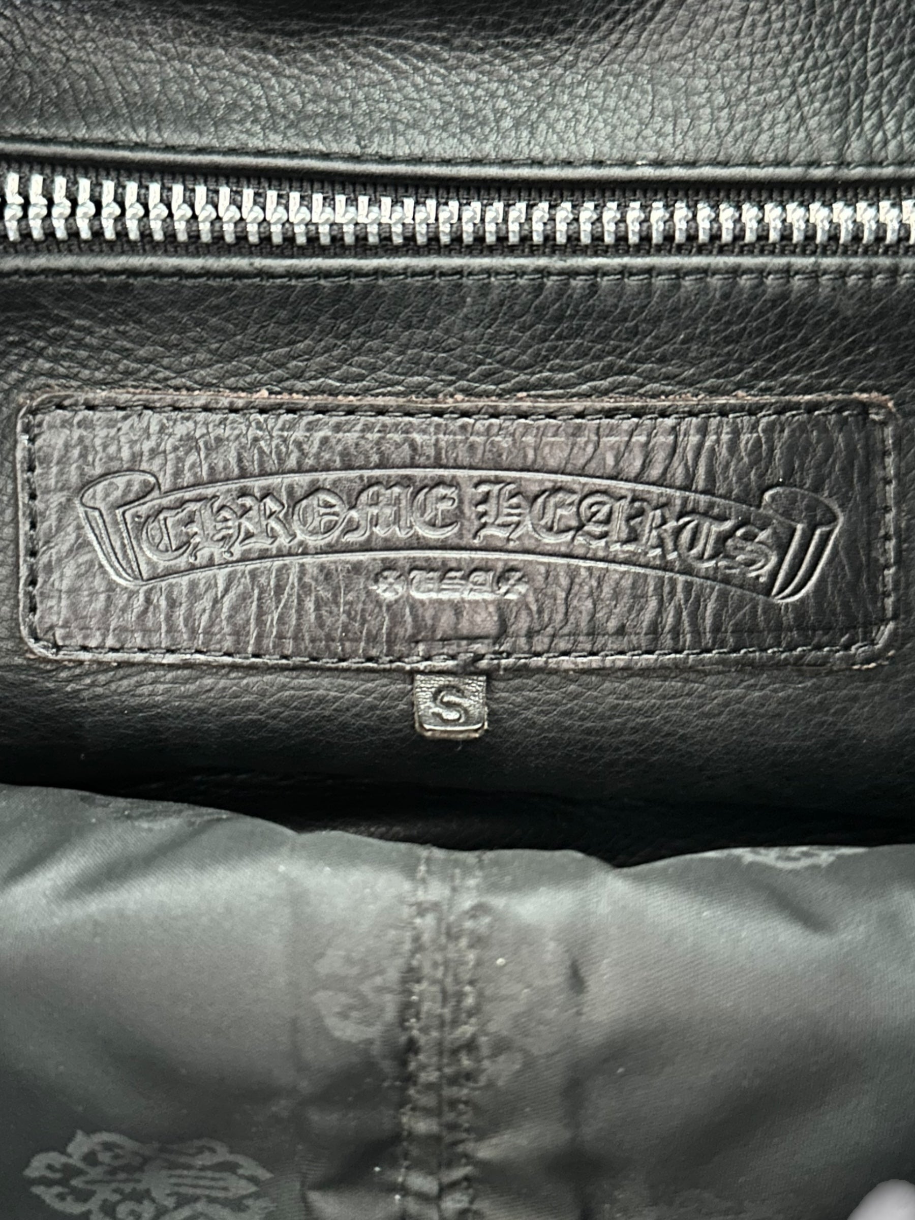 Chrome Hearts Black Leather Cross Patch Duffel Bag for Travel & Gym - Stylish Designer Weekender Bag for Men & Women