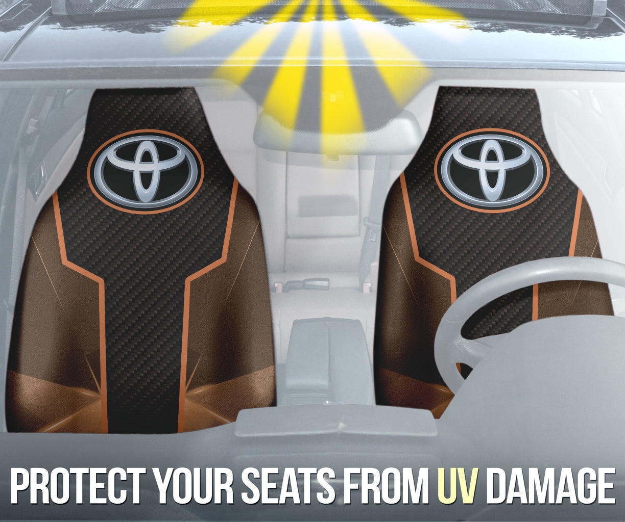 Premium Toyota Car Seat Covers - Soft Orange PU Leather, Universal Fit for Camry/Corolla/Rav4 - Comfort & Style Upgrade for Road Trips & Daily Commute