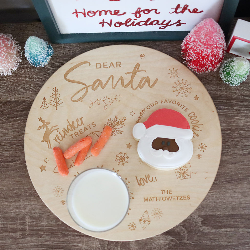 Santa Cookie Plate - Personalized Christmas Cookie Tray for Holiday Baking, Gifts & Party Serving - Perfect for Santa Snacks, Christmas Treats & Festive Desserts